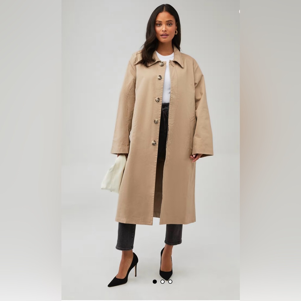 New Good American Women’s Mac Coat – Size Medium (Beige)